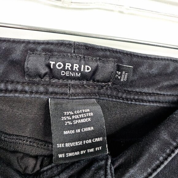 TORRID DENIM Luxe Skinny Jeans Extra Stretch Pants BLACK size 24 High Rise Retro - Picture 5 of 10